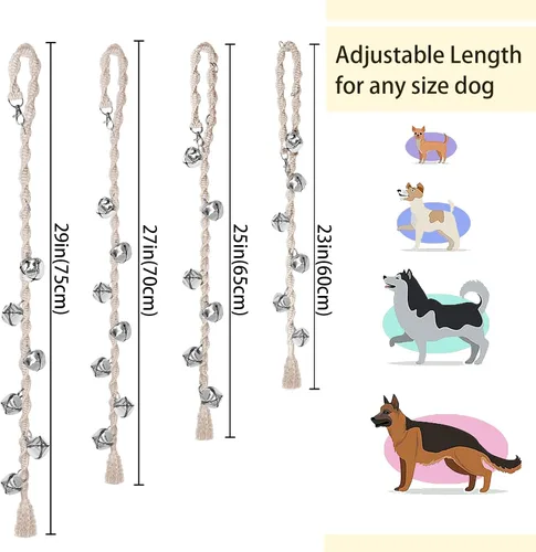 Miniatura 5 de Campanas de Perro para Salir al Aire Libre y Entrenamiento de Orinal para Cachorros, Campana de Puerta de Perro Ajustable para Ir al Baño, Hecho a