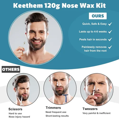 Miniatura 3 de Kit de cera nasal de 4.23 oz con 30 aplicadores blancos, 20 protectores de bigote, 20 vasos de papel, depilación de nariz sin dolor para al menos 20