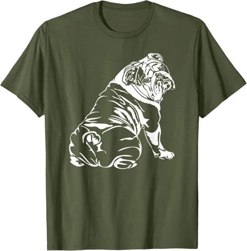 Miniatura 82 de Gracioso Bulldog Inglés playera perro Hund playera regalo, Azul (Heather blue)