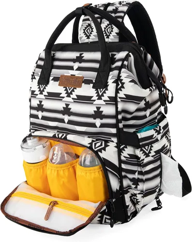 Miniatura 3 de Wrangler - Mochila Azteca Organizada, Mochila de Día, Bolsa de Viaje para Bebé con Correa para Cochecito y Bolsillos Laterales para Botellas, Angel