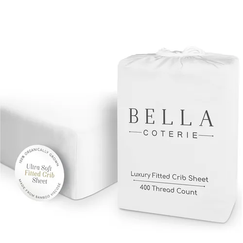 Miniatura 11 de Bella Coterie - Sábanas de lujo de viscosa de bambú para cuna Cultivadas orgánicamente Ultra suaves Enfriamiento para un mejor sueño Sábanas