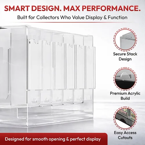 Miniatura 2 de Collector's First Pick Dispensador de 6 ranuras con base transparente – Se adapta a 240 paquetes de refuerzo de tarjetas coleccionables – Compatible