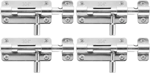 Miniatura 8 de JQK Cierre de puerta con perno de barril, perno deslizante de puerta de 10,2 cm, acero inoxidable 304, cierres de puerta de seguridad con espesor
