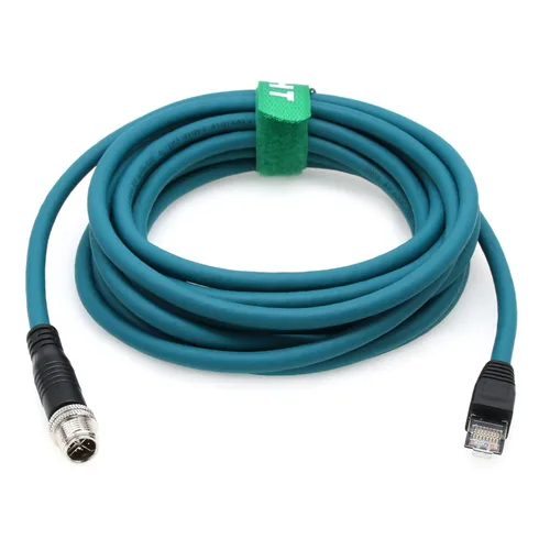 Miniatura 2 de M12 Ethernet 8 Pin X-Code RJ45 CAT-7e GigE Cable para cámara Basler Cognex Vision Sensor Lector de Código de Barras PLC Router Switch Red 1M