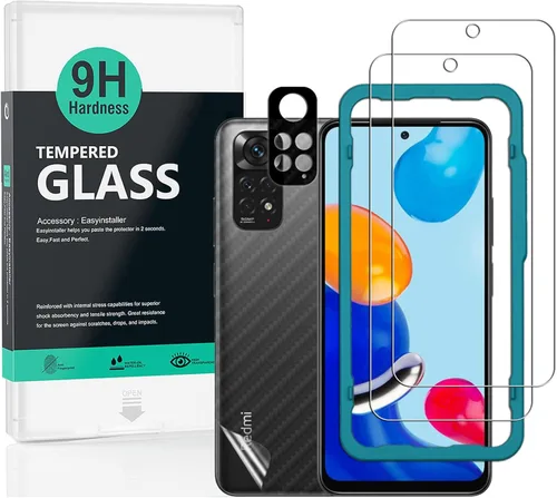 Miniatura 13 de Ibywind Protector de pantalla para Redmi Note 10 4G/Note 10 (no para Samsung Galaxy Note 10), con 2 piezas de vidrio templado, 1 protector de lente
