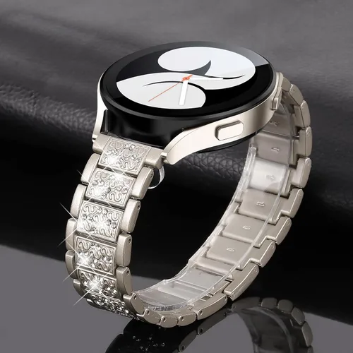 Miniatura 4 de Correa brillante para mujer compatible con Samsung Galaxy Watch 7 6 5 4 1.575 in 1.732 in/Watch 3 1.614 in/Samsung Active 2 1.575 in 1.732 in/Watch4