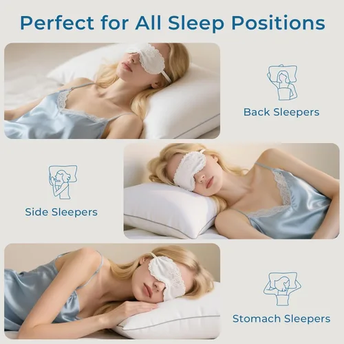 Miniatura 5 de Sasttie Almohada estándar, almohada individual de tamaño matrimonial para personas que duermen de lado, espalda y boca abajo, relleno alternativo