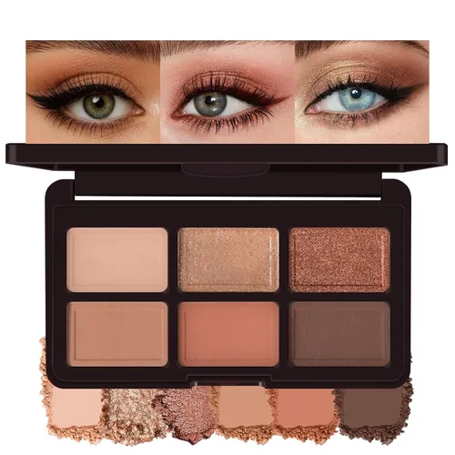 Miniatura 12 de KYDA Paleta de sombra de ojos Netural Nude de 5 colores con pincel, sombra de ojos marrón mate, paleta de ojos mate, regalo de maquillaje de ojos