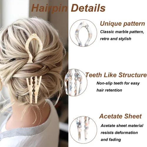 Miniatura 5 de 4 horquillas para el cabello para mujer, horquilla francesa en forma de U, horquilla francesa para el cabello, accesorios elegantes para el cabello