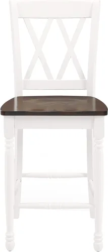 Miniatura 4 de Crosley Furniture Shelby Wood X - Juego de 2 taburetes de bar con altura trasera