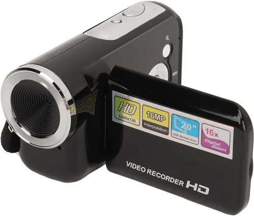 ASHATA Cámara digital portátil 1080P HD 16MP, videocámaras de video con zoom 16x, pantalla LCD de 2 pulgadas, temporizador automático, grabación de