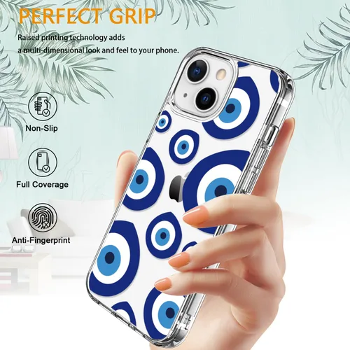 Miniatura 5 de LUHOURI Funda para iPhone 15 con protector de pantalla – Cristal acrílico transparente – Diseños de moda para mujeres y niñas – Funda protectora