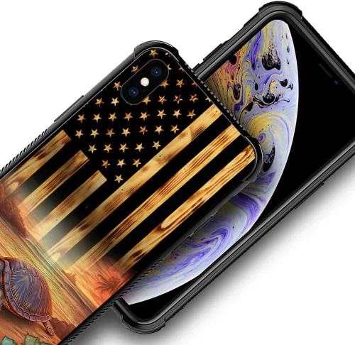 Miniatura 82 de DAIZAG Compatible con iPhone 13 Pro Max, Funda de TPU Protectora Anti-Arañazos Todo En Uno, Fundas para Hombre Mujer - Motivo de Madera Americana