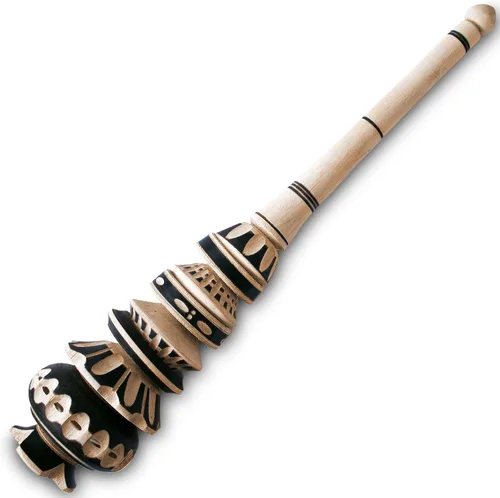 Auténtico espumador artesanal de chocolate caliente Molinillo (grande) - Batidor de madera hecho a mano para chocolate caliente mexicano - Wisk de