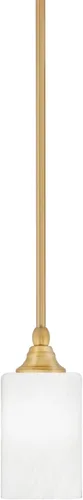Miniatura 243 de Toltec Lighting Tallo Colgado Mini colgante, acabado de cobre negro, 3.5" cuadrado humo burbuja vidrio