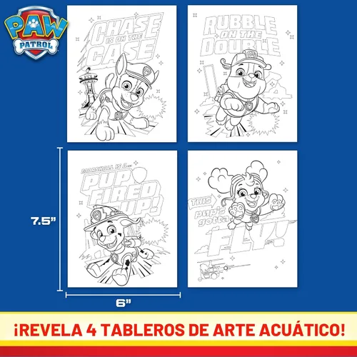 Miniatura 6 de Paw Patrol Aqua Art, Colorea 4 páginas de Aqua Art reutilizables con un bolígrafo de agua, actividades reutilizables sin desorden para niños
