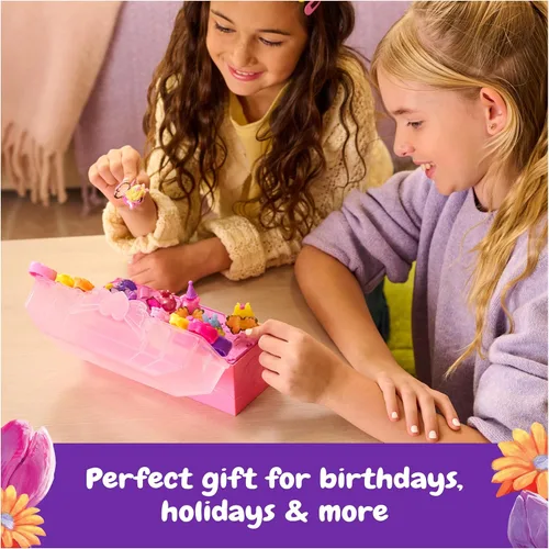 Miniatura 9 de Hatchimals Bloomables, Bloom Bash Collectibles Pack con 6 personajes sorpresa de caja ciega, más de 15 accesorios, terrario y pista de baile