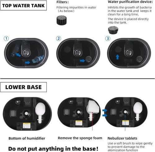 Miniatura 3 de Humidificadores de 6L para dormitorio, habitación grande, hogar, humidificador frío y cálido para plantas, niebla, humidificadores de escritorio