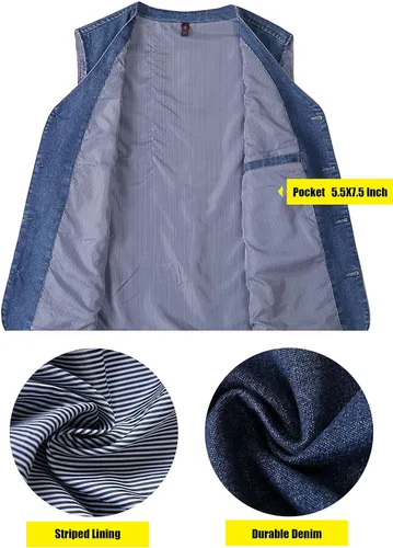 Miniatura 3 de HangNiFang - Chaleco casual con cuello en V para hombre
