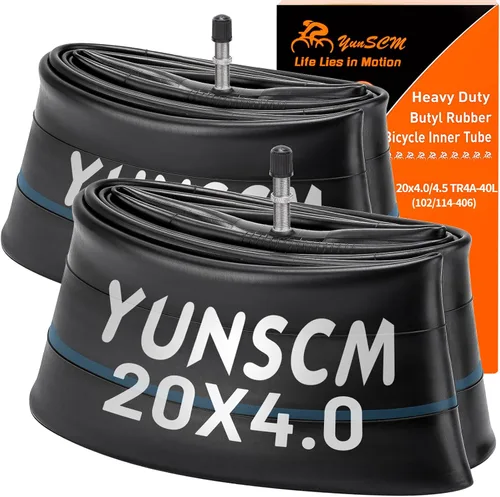 2 tubos para neumáticos de bicicleta eléctrica de 20 x 4, 20 x 4.5, válvula Scharder TR4A-40L (102/114-406), tubos interiores compatibles con tubos