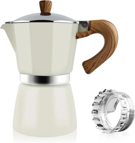 Miniatura 9 de ShanSon Moka Pot - Cafetera de café expreso de 3 tazas de 5 onzas, cafetera italiana manual cubana, cafetera italiana espresso greca para capuchino