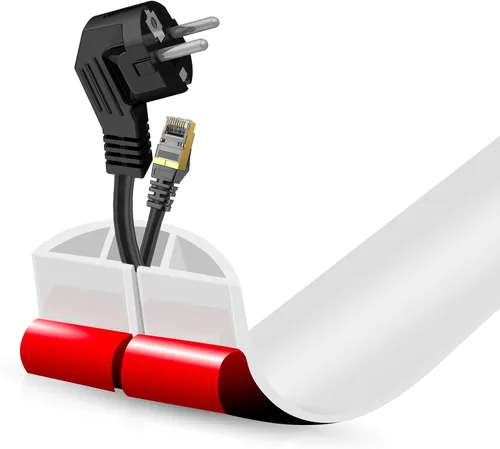 Miniatura 107 de Cubierta autoadhesiva para cables de suelo, gestión de cables de 3.3 pies, protector de tira de extensión para cables, evita tropiezos de cables