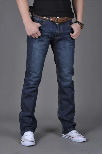 Miniatura 3 de Jeans clásicos de ajuste relajado para hombre, ligeros, rectos, de pierna lavada, retro, desgastados, de ajuste holgado