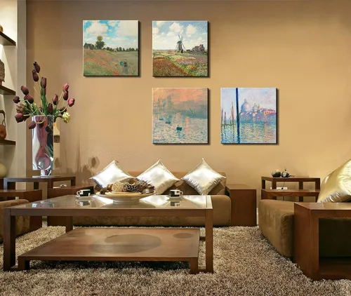 Miniatura 2 de Impression Paintings de Claude Monet - Lienzo de reproducción de arte giclée para pared, para comedor, dormitorio, cocina, baño, decoración