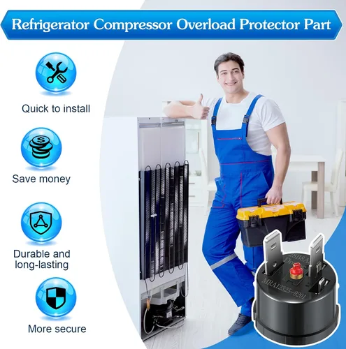Miniatura 5 de Dreyoo Protector de sobrecarga para compresor de refrigerador, 2 piezas, compatible con 6750CL0001D/LG y Kenmore Refrigeradores Compresor Termistor