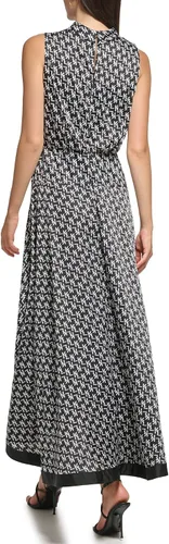 Miniatura 4 de Karl Lagerfeld Paris Vestido largo alto y bajo Blak y blanco para mujer