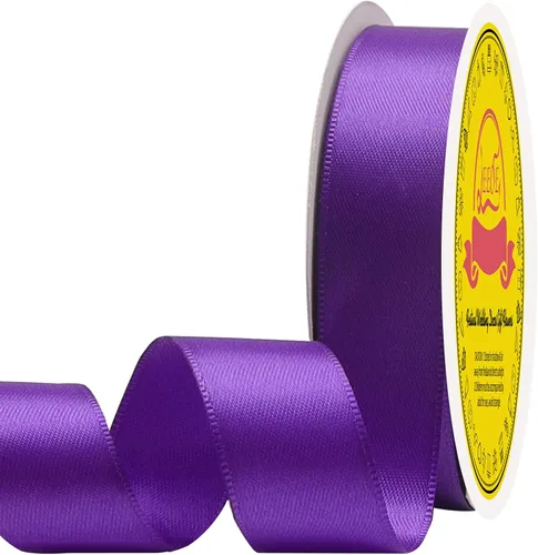 Miniatura 213 de Cinta de satén blanca antigua de doble cara de 1-1/2 pulgadas x 50 yardas, cinta de poliéster para envolver regalos, día de San Valentín, bodas