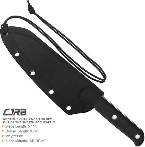 Miniatura 6 de CJRB CUTLERY Cuchillo táctico Silax (J1921) AR-RPM9 Hoja de acero en polvo Negro G10 Mango Cuchillo de bolsillo Cuchillo de hoja fija Cuchillo EDC