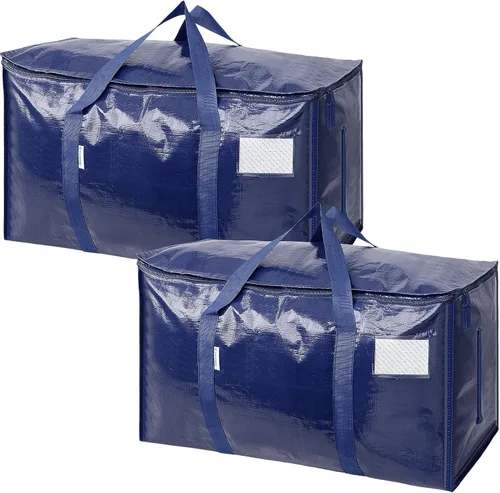 Miniatura 31 de TICONN Paquete de 2 bolsas de mudanza extra grandes resistentes con cremalleras y asas de transporte, bolsas de almacenamiento duraderas