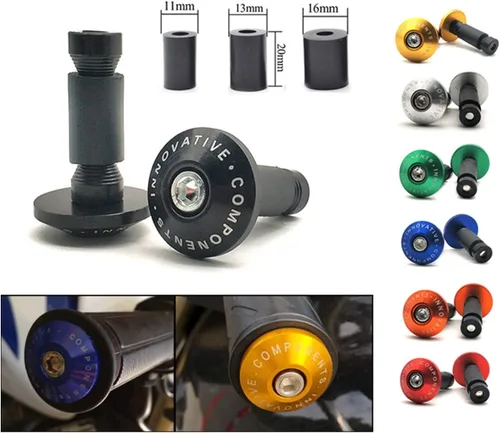 Miniatura 3 de Universal Motorcycle Handlebar Grips Bar Ends Slider for FZ0 7 9 6 FAZER 6R XJ6 Diversion XSR 700 900 TDM 900 MT 125 01 (Color : Black)