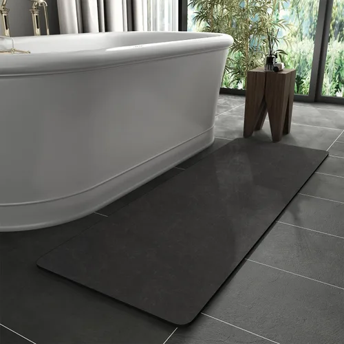 Miniatura 36 de MontVoo -Tapete de baño-Alfombras de baño delgadas antideslizantes para debajo de la puerta- Superficie de gamuza sintética absorbente, de secado