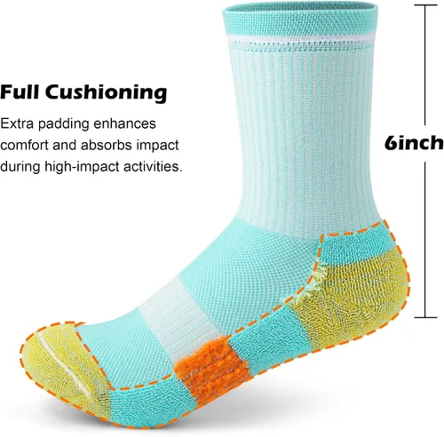 Miniatura 3 de Gonii Crew Socks Women Hiking Running Athletic Cushioned Compression Socks 5-6 Pairs