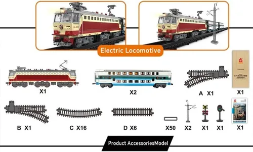 Miniatura 2 de Juego de tren eléctrico, locomotora de vapor eléctrica de aleación SS7C con vagones de pasajeros y pista larga, modelo realista con luces, sonidos