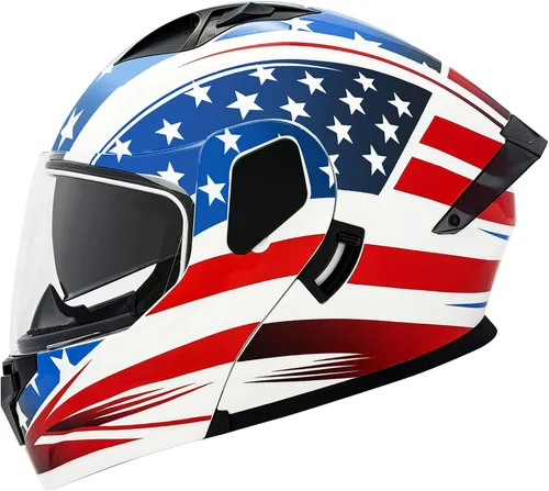 Miniatura 9 de Cascos modulares abatibles de doble visera para motocicleta, de cara completa, para adultos, BMX, de cuatro ruedas, para hombres y mujeres, aprobado