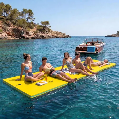 Miniatura 9 de Max4out Tapete flotante de agua de 9/12/18 pies de espuma flotante, almohadilla de espuma flotante de lirio para recreación acuática y relajación