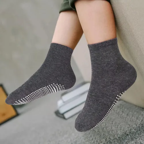 Miniatura 6 de Calcetines antideslizantes para niños, calcetines de corte medio para niños pequeños y niñas (0-7 años), 12 pares de calcetines antideslizantes