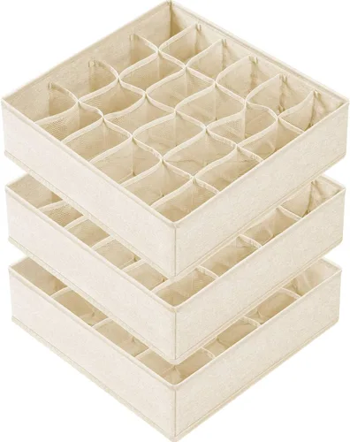 Miniatura 8 de Criusia Organizador de Cajones para Ropa de 6 Piezas - 90 Celdas Organizadores de Closet y Almacenamiento para Cuarto de Bebé - Organizador de Beige