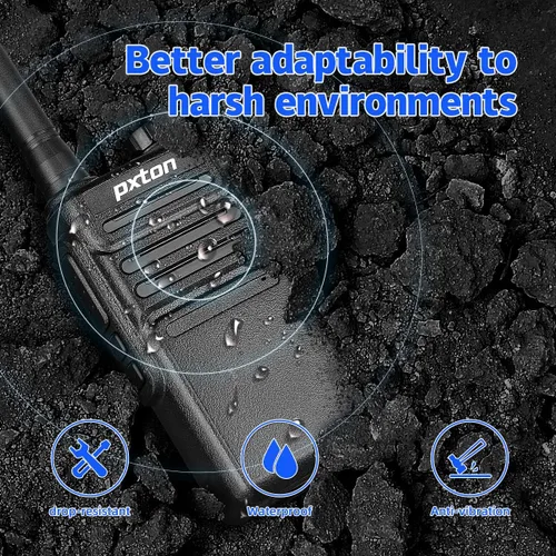 Miniatura 6 de pxton 999S Walkie Talkies recargables para adultos de largo alcance con auriculares actualizados y estación de carga, radios de mano GMRS de dos