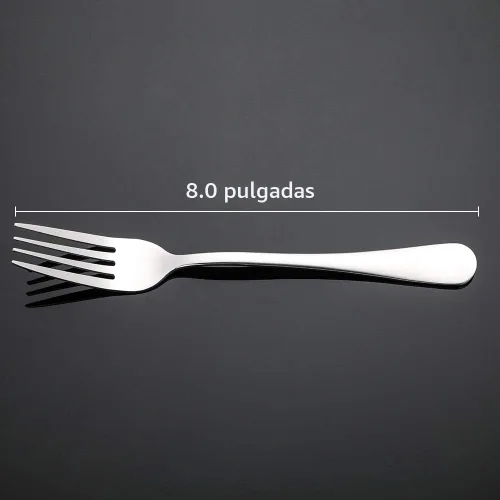 Miniatura 2 de Briout Juego de 12 tenedores de acero inoxidable de grado alimenticio de 8 pulgadas, para el hogar, cocina, fiesta, restaurante, pulido con espejo