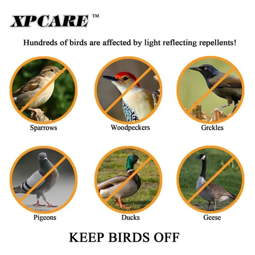 Miniatura 5 de XPCARE Cinta de miedo de pájaros, cinta reflectante de PET de 150 pies x 2 pulgadas, mantiene la vida silvestre y la propiedad protegidas
