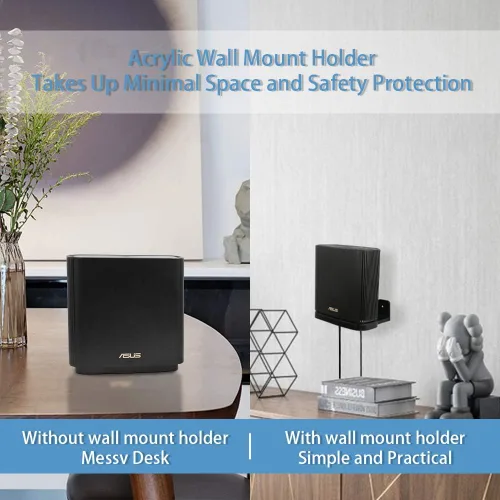Miniatura 2 de Soporte de pared para ASUS ZenWiFi AX Whole-Home Tri-Band Mesh WiFi 6 System (XT8) (CT8) (XT9) AC300, soporte de pared con soporte compatible