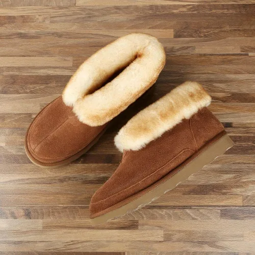 Miniatura 7 de PAMIR Botines de piel de oveja para hombre con espuma viscoelástica para interiores y exteriores