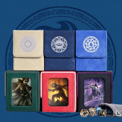 Miniatura 7 de Caja de almacenamiento de cartas Infinity Guard para MTG con pantalla para comandante para más de 100 cartas con doble funda, caja de almacenamiento