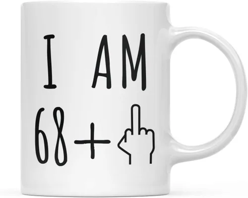 Miniatura 52 de Andaz Press Divertida taza de café de 11 onzas, regalo de broma de cumpleaños, I Am 49 + 1 dedo medio, 1 paquete, ideas de regalo de cumpleaños 50