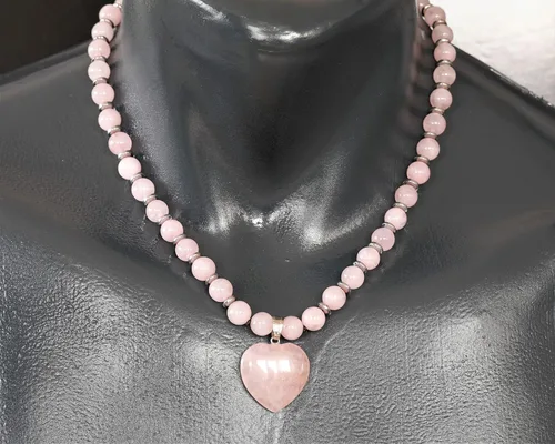 Miniatura 17 de Colgante de corazón de aventurina natural, Collar de cuentas de aventurina genuina, Collar de piedra verde, Collar de piedras preciosas, Cuentas