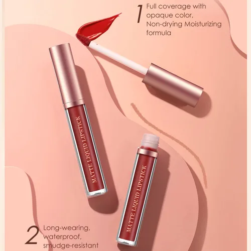 Miniatura 3 de BestLand Juego de 6 lápices labiales líquidos mate y delineadores de labios, copa antiadherente, no se decolora, impermeable, brillo de labios de 24